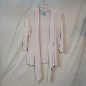 H.I.P. Cardigan, Womens Medium, Elegant Cream Open-Front Cardigan